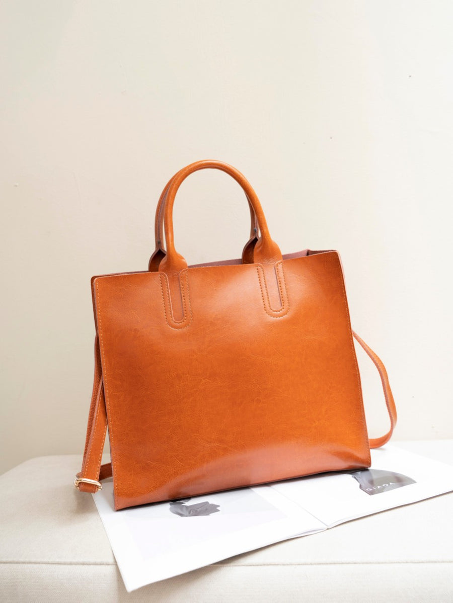 Genuine Leather Women's Bag - Large Capacity Crossbody Tote