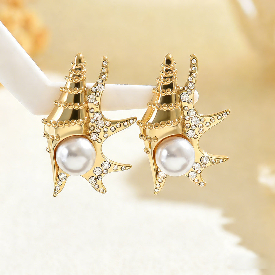 Elegant Ocean Style Stud Earrings for Women