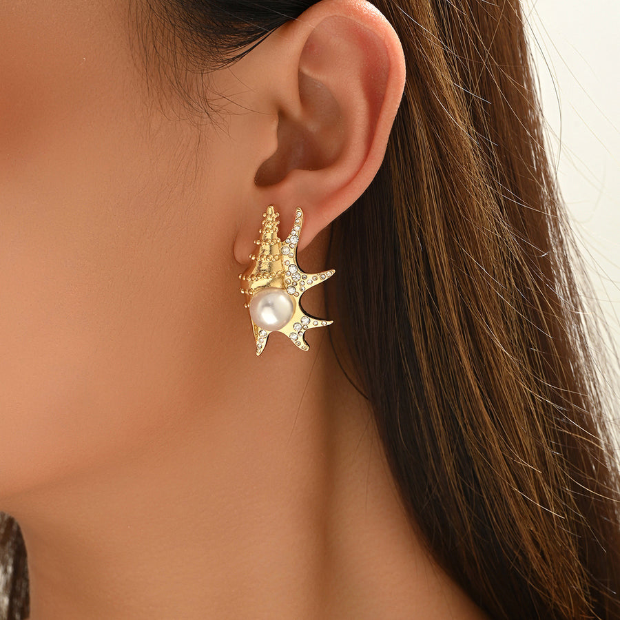 Elegant Ocean Style Stud Earrings for Women