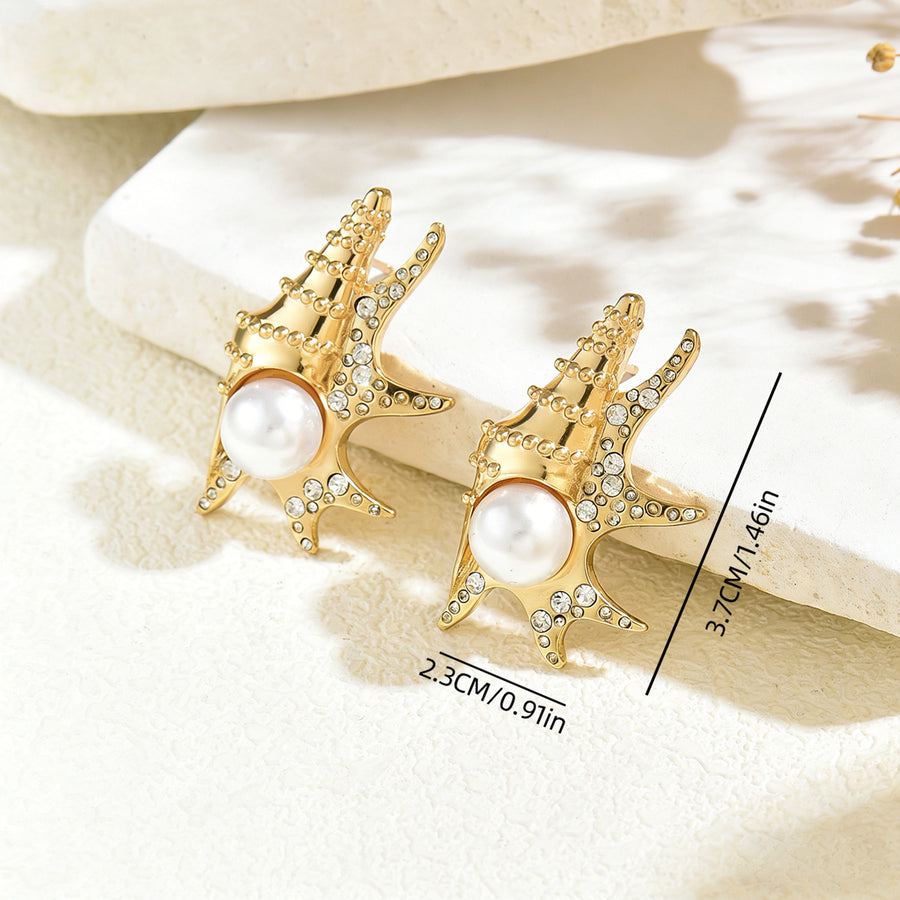 Elegant Ocean Style Stud Earrings for Women