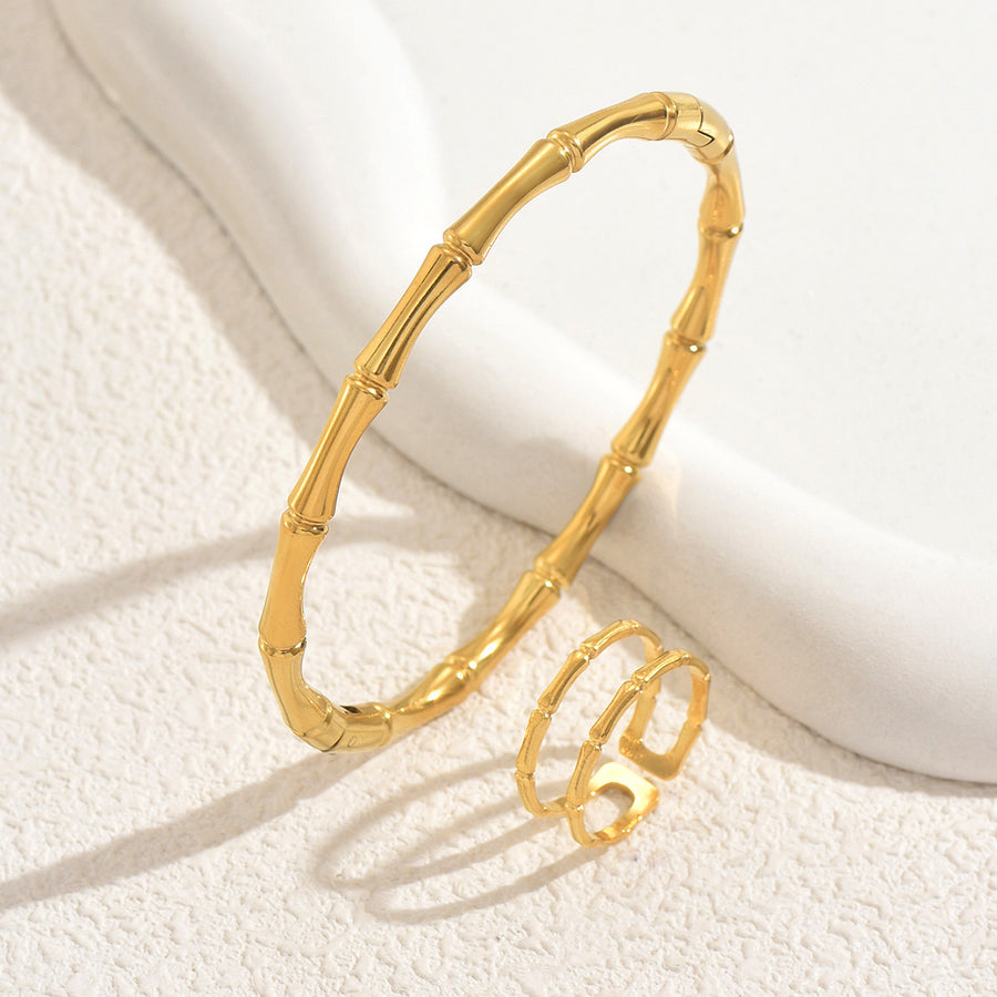 Elegant Bangle & Ring Jewelry Set for Daily Fashion