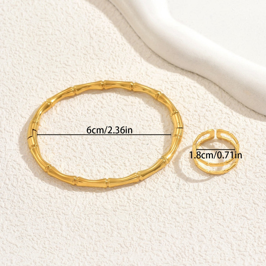 Elegant Bangle & Ring Jewelry Set for Daily Fashion