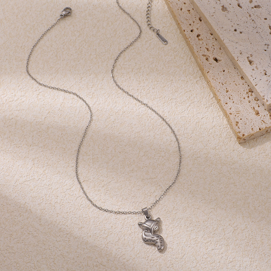 Stainless Steel Fox-shaped Pendant Necklace for Animal Lovers