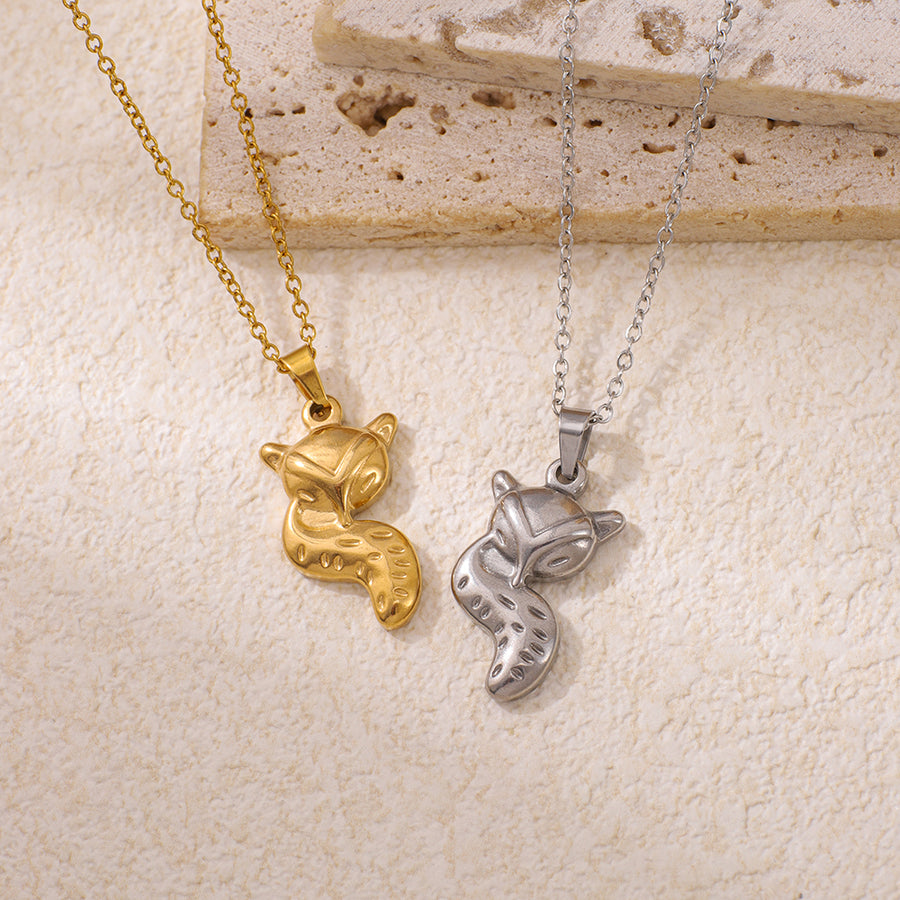 Stainless Steel Fox-shaped Pendant Necklace for Animal Lovers