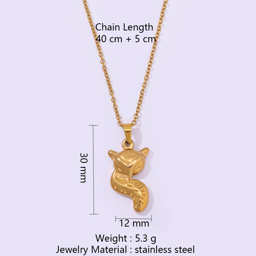 Stainless Steel Fox-shaped Pendant Necklace for Animal Lovers