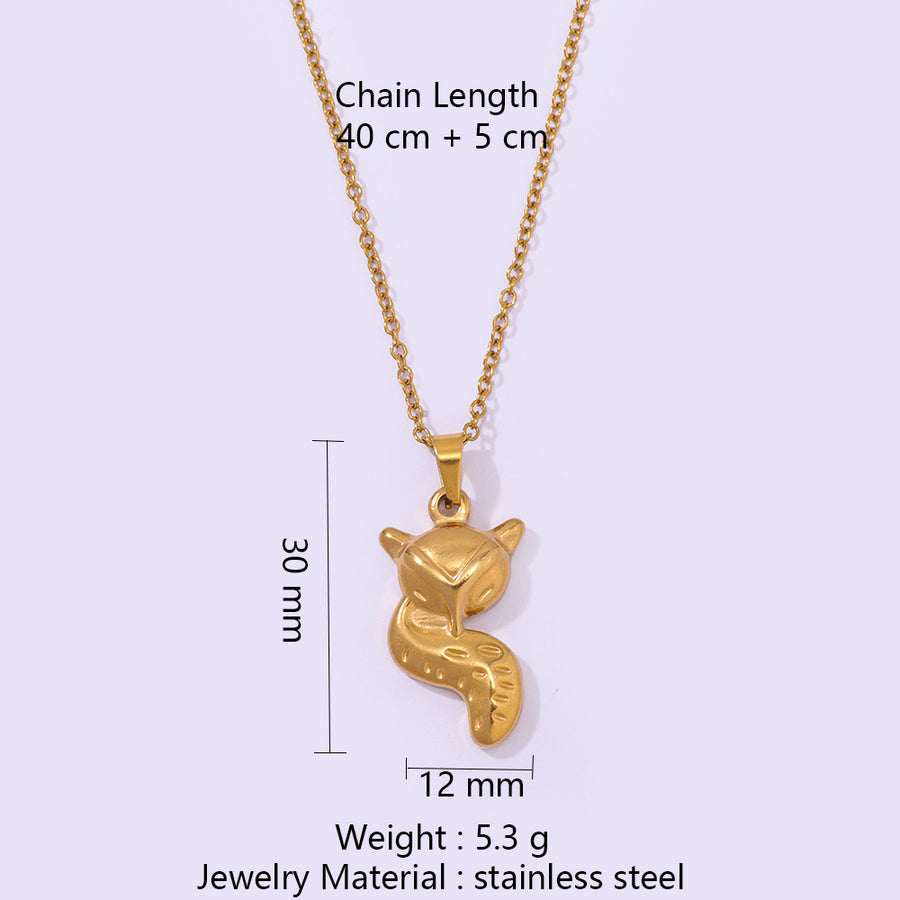 Stainless Steel Fox-shaped Pendant Necklace for Animal Lovers