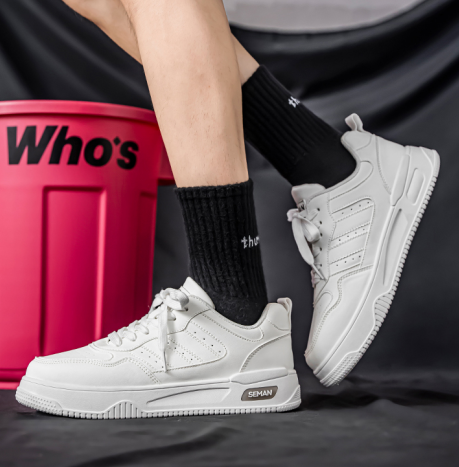 New Breathable White Platform Sneakers for Trendy Students