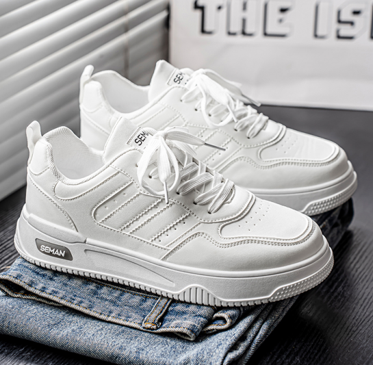 New Breathable White Platform Sneakers for Trendy Students