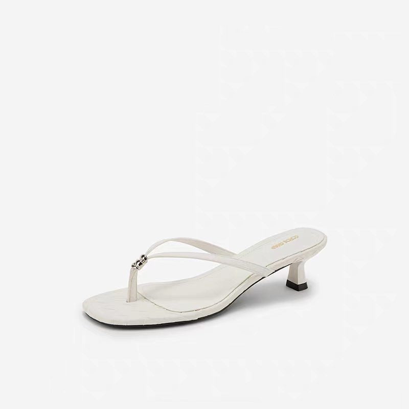 Women's French Vintage Woven Texture Flip Flops - Sandals