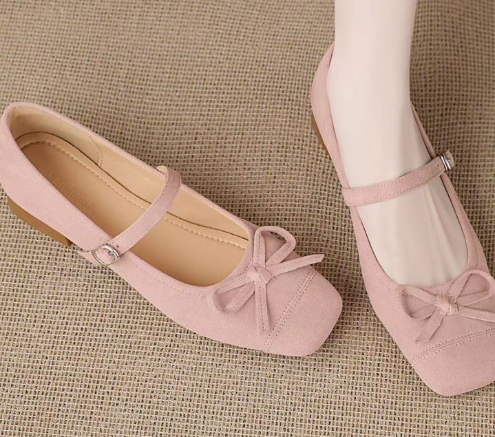Soft Leather French Style Square Toe Mary Janes for Women