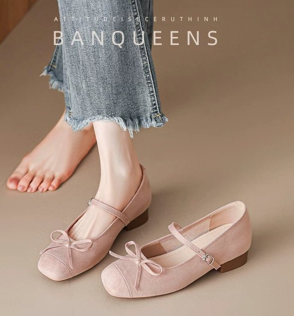 Soft Leather French Style Square Toe Mary Janes for Women