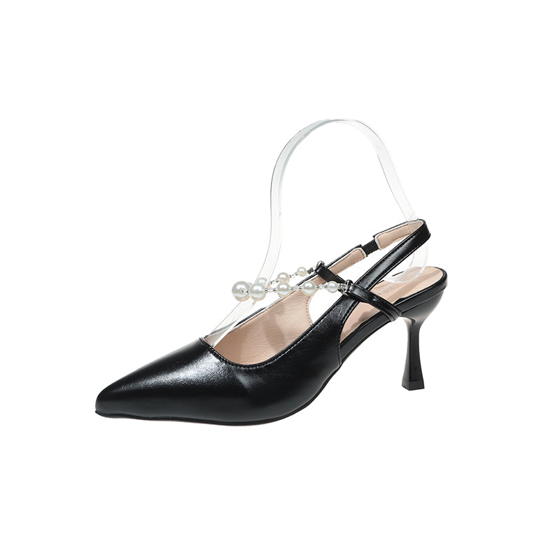 Women French Style Pearl Closed Toe Sandals - Summer 2026