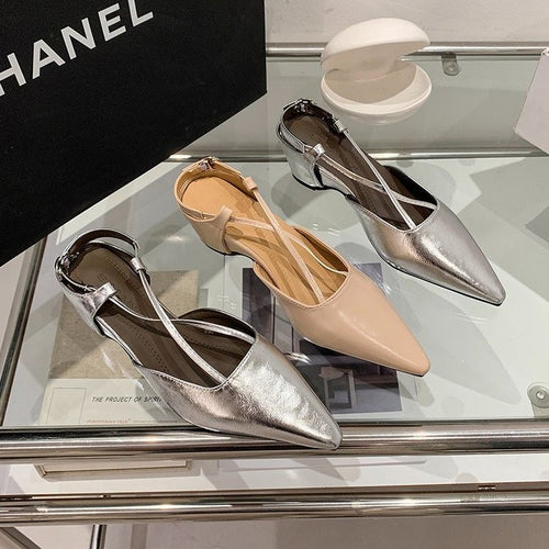 2026 Summer New French Pointed Toe Cross Strap Sandals