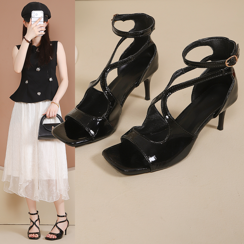 Women Sexy High Heel Sandals - Elegant Apricot Stiletto Heels