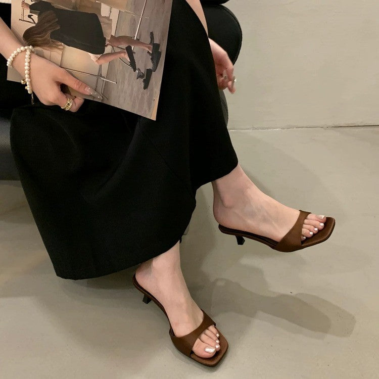 2026 Elegant Stiletto Slide Sandals for Women - Open Toe