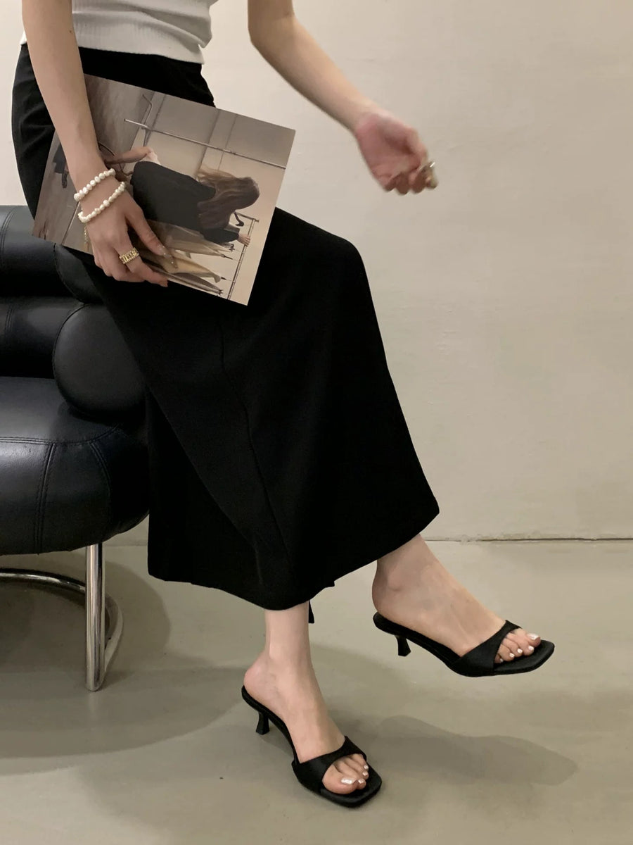 2026 Elegant Stiletto Slide Sandals for Women - Open Toe