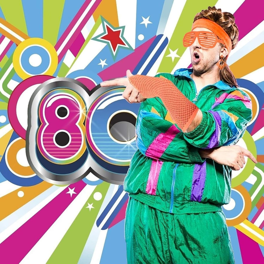 1980s Costume Accessories - Neon Earrings & Gloves Set