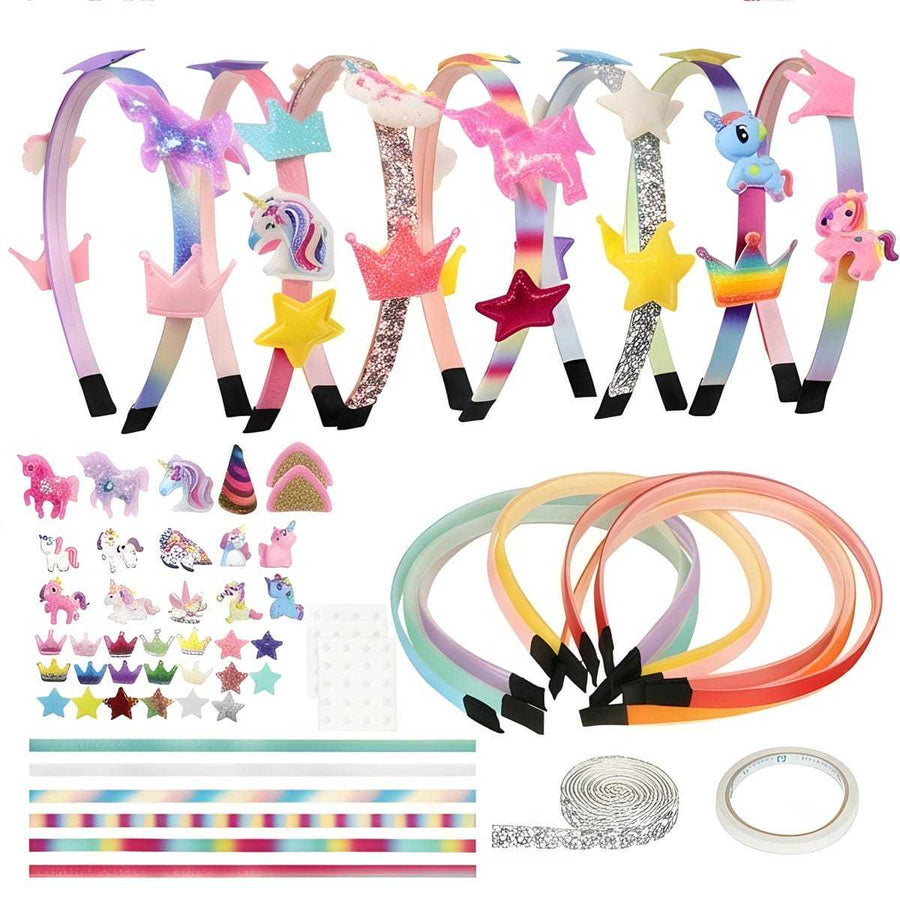 DIY Unicorn Headband Set - 8 Headbands & Accessories