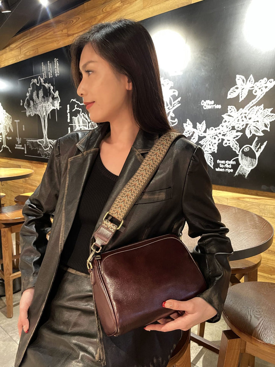 Genuine Leather Women's Bag - Stylish Commuter Crossbody