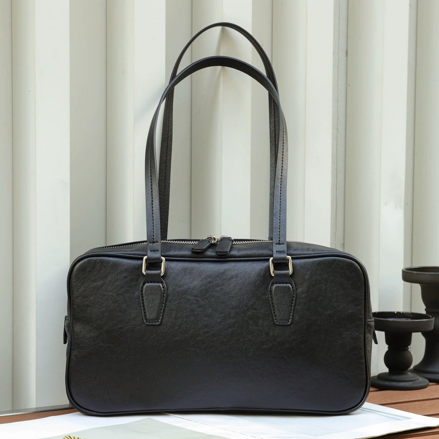 High-End Leather Handbag - Women's Cowhide Tote Bag