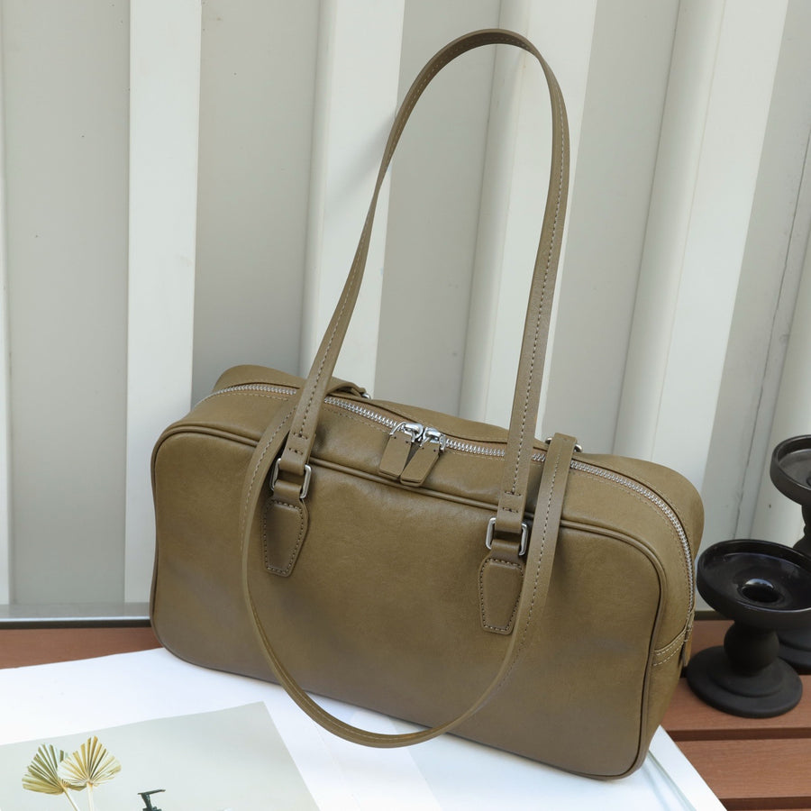 High-End Leather Handbag - Women's Cowhide Tote Bag