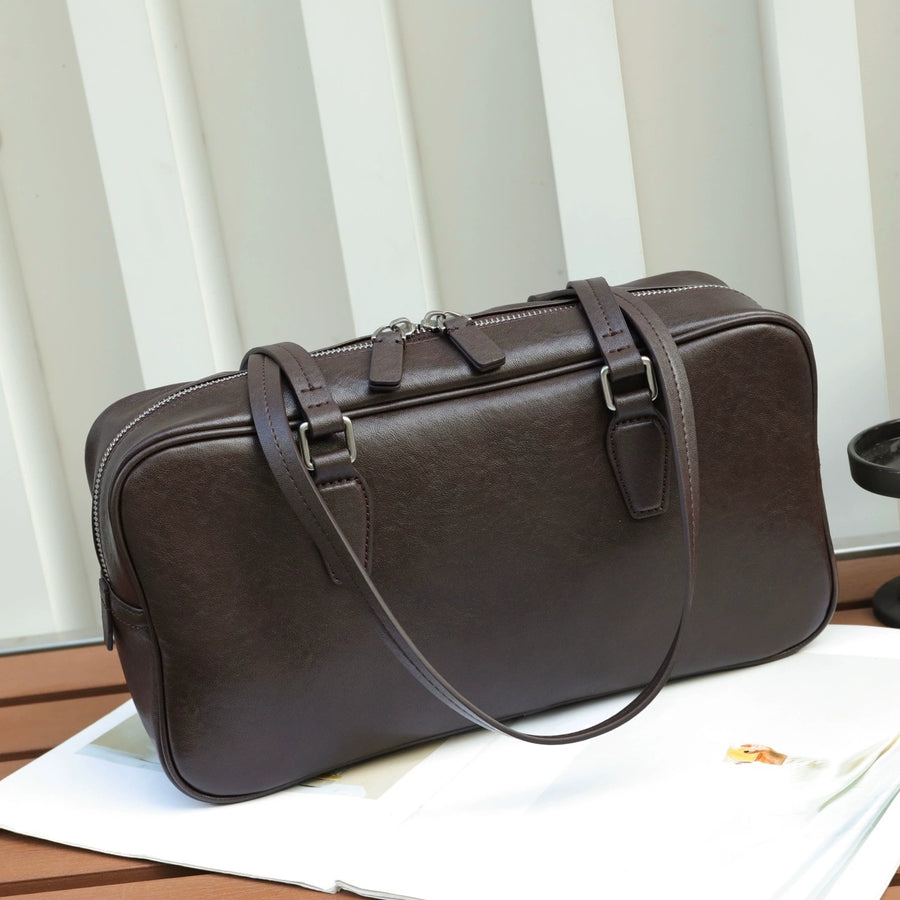 High-End Leather Handbag - Women's Cowhide Tote Bag