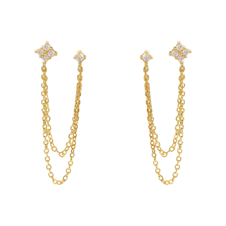 Geometric Cubic Zirconia Stud Earrings for Women