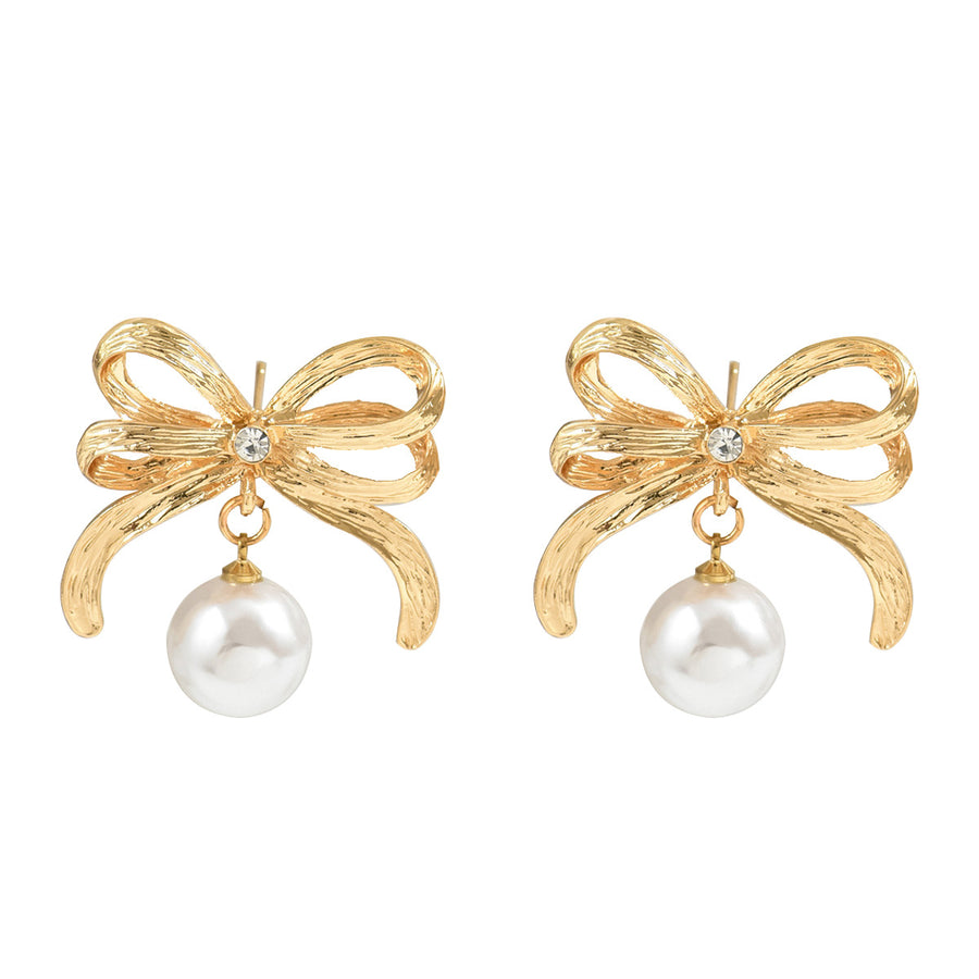New Korean Style Bowknot Earrings - Unique Pearl Design