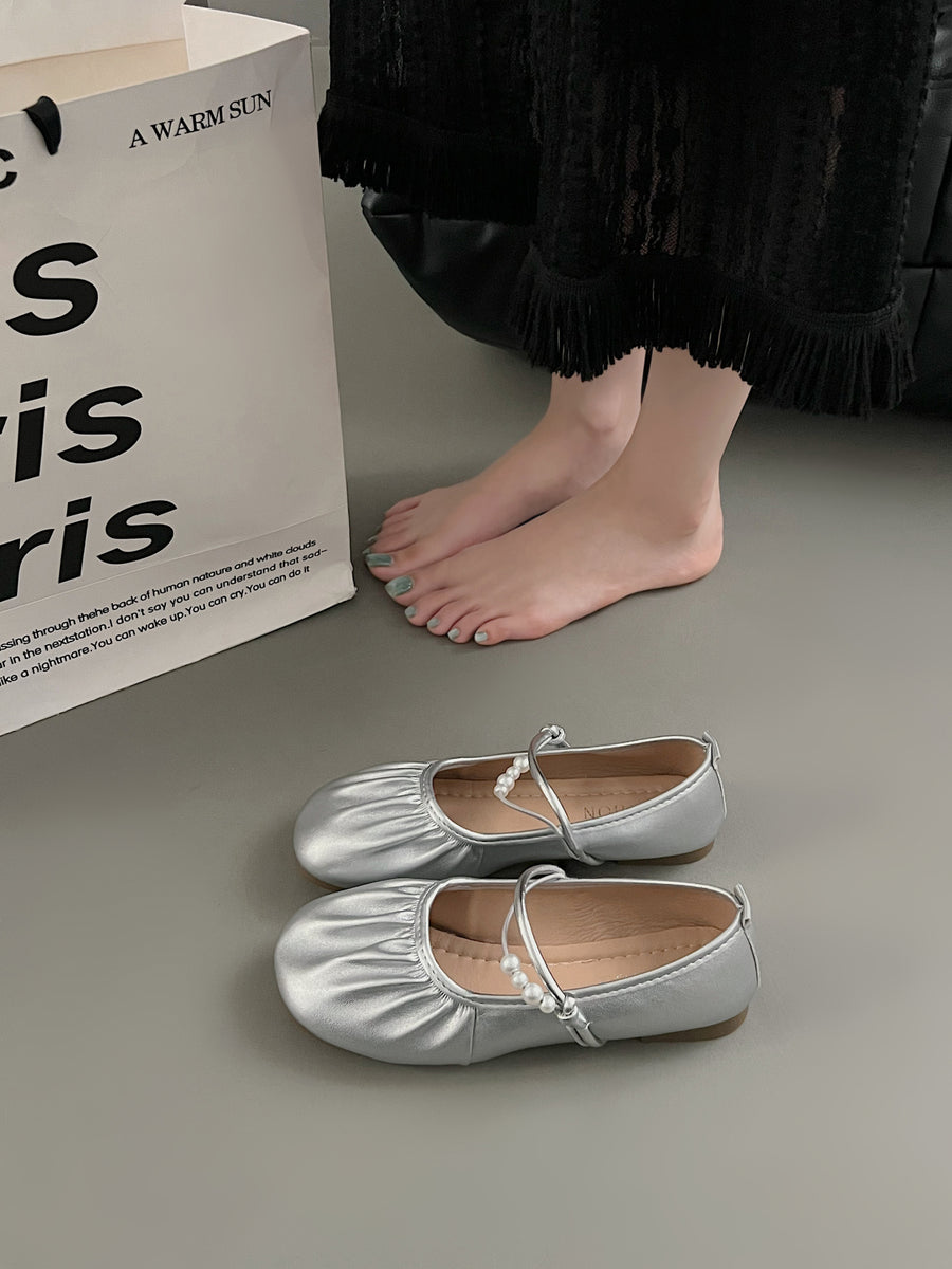 2026 Fall New Silver Mary Jane Loafers - Stylish Flats for Women