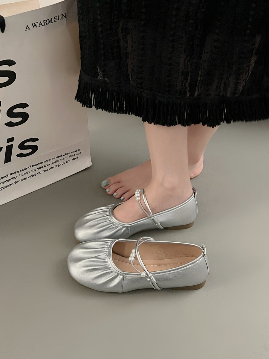 2026 Fall New Silver Mary Jane Loafers - Stylish Flats for Women