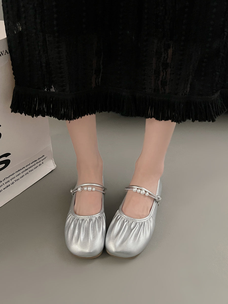 2026 Fall New Silver Mary Jane Loafers - Stylish Flats for Women