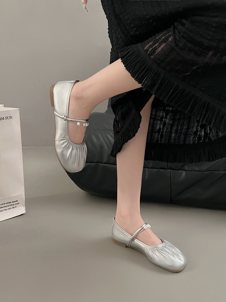 2026 Fall New Silver Mary Jane Loafers - Stylish Flats for Women