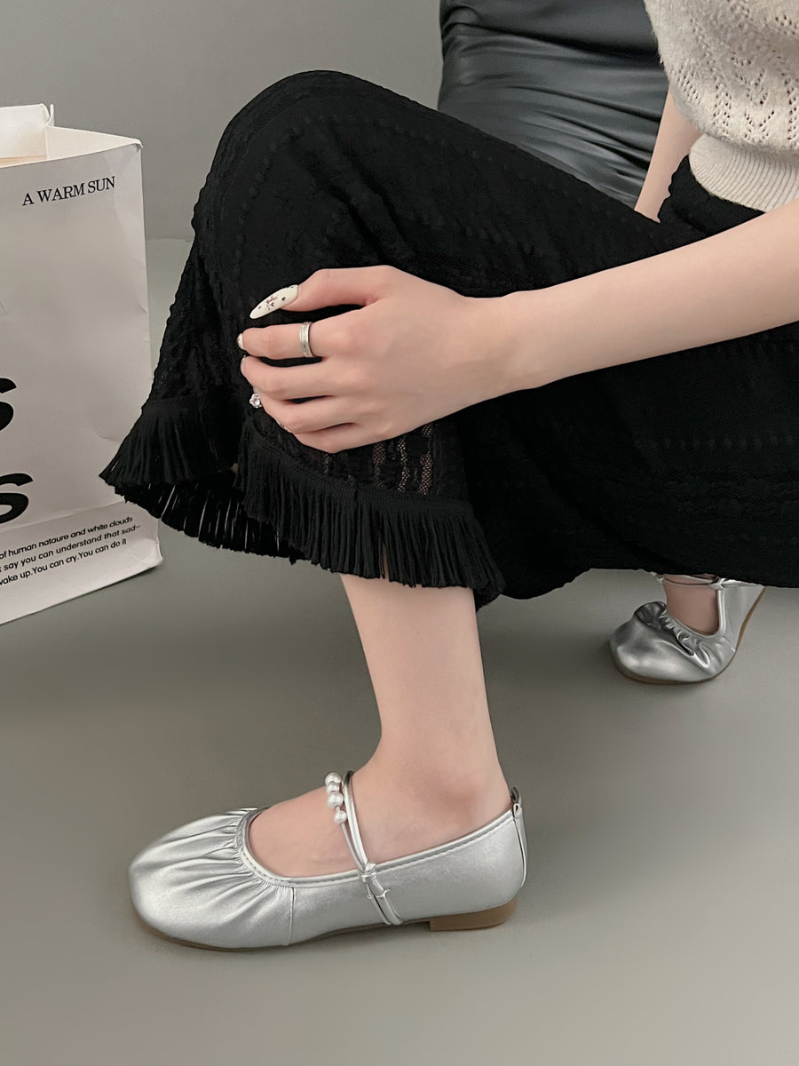 2026 Fall New Silver Mary Jane Loafers - Stylish Flats for Women