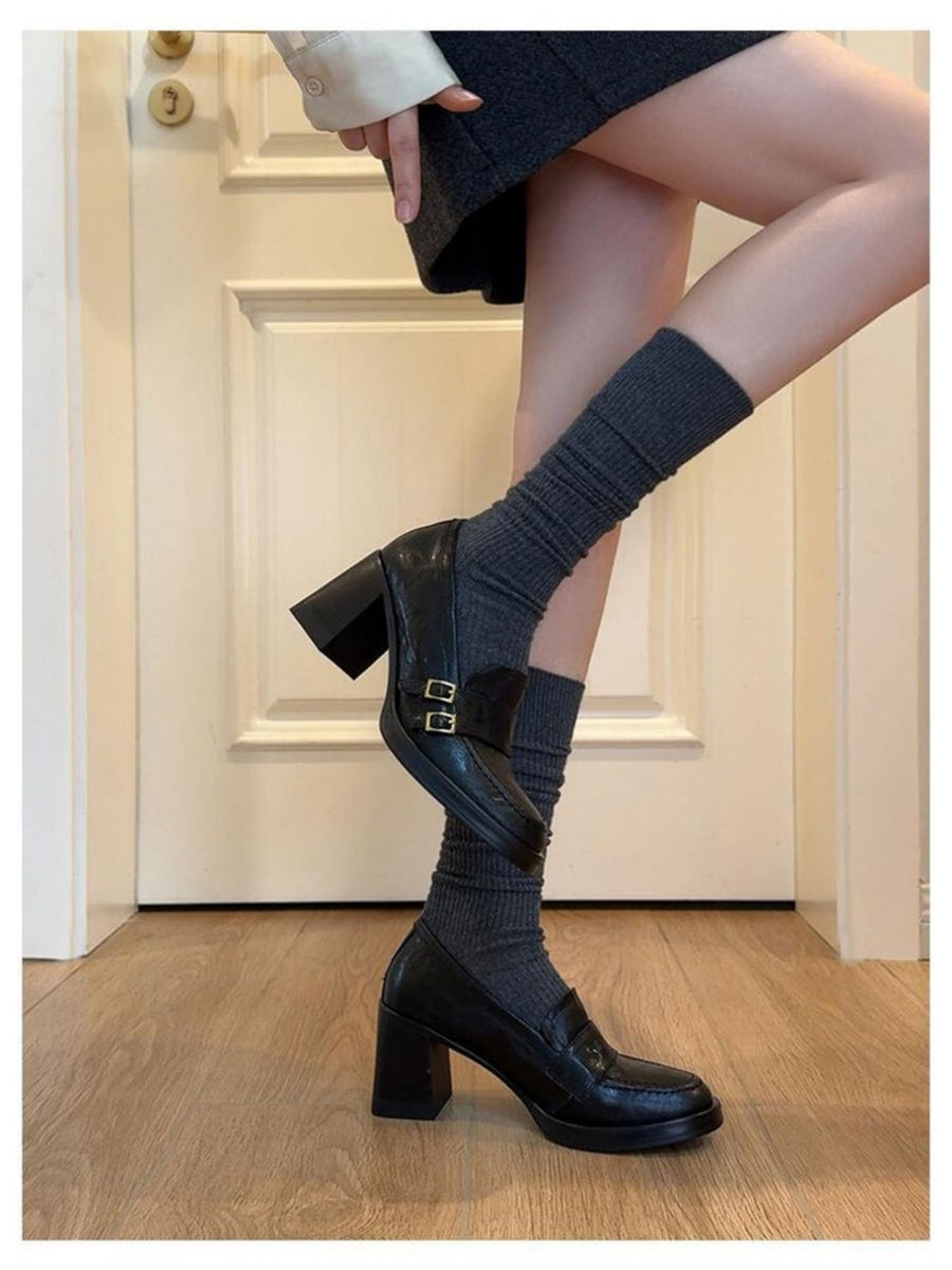New Autumn British Style Platform Loafers for Women - Flats