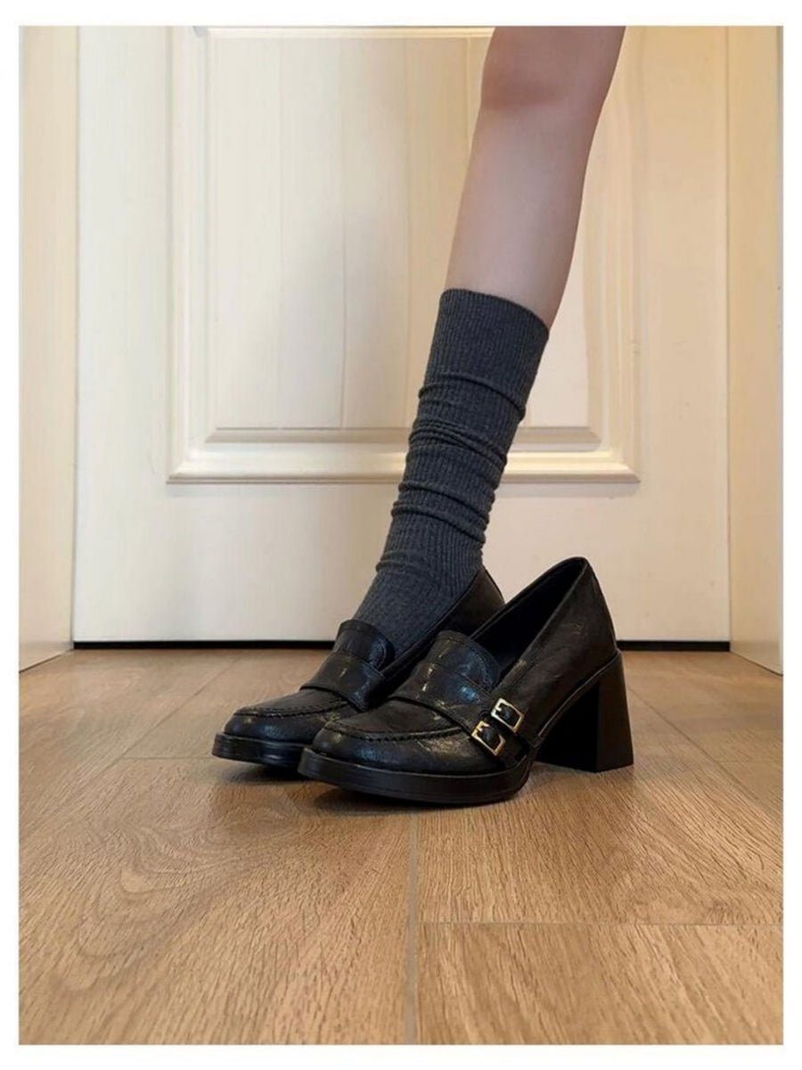 New Autumn British Style Platform Loafers for Women - Flats