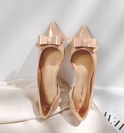 Stunning Patent Leather Bow Side Cutout Sandals for Women