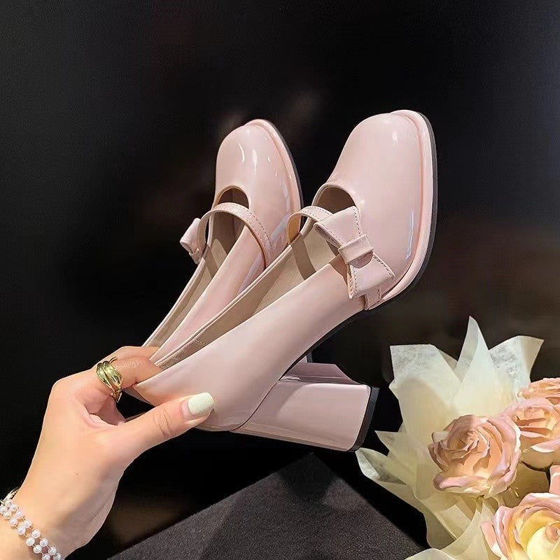 Versatile Retro Mary Jane Bow High Heels for Women