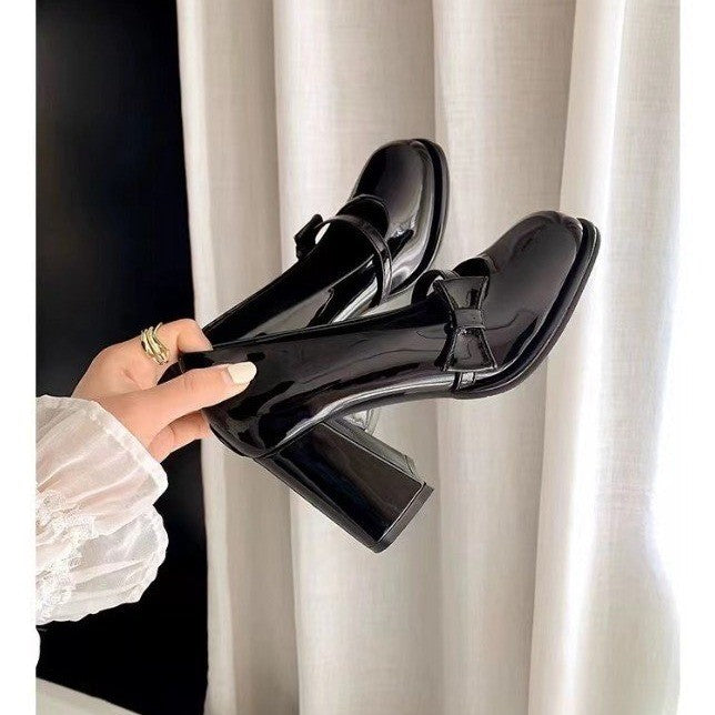 Versatile Retro Mary Jane Bow High Heels for Women