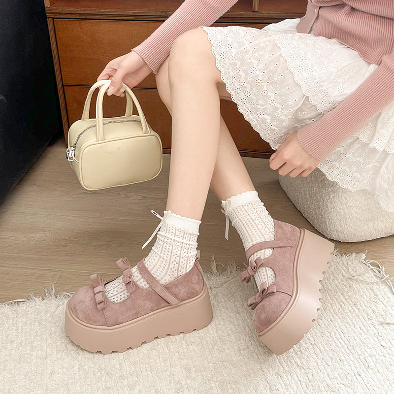 Retro Brown Thick Soled Mary Jane Shoes for Midi Skirts