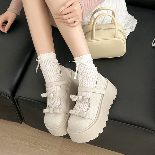 Retro Brown Thick Soled Mary Jane Shoes for Midi Skirts