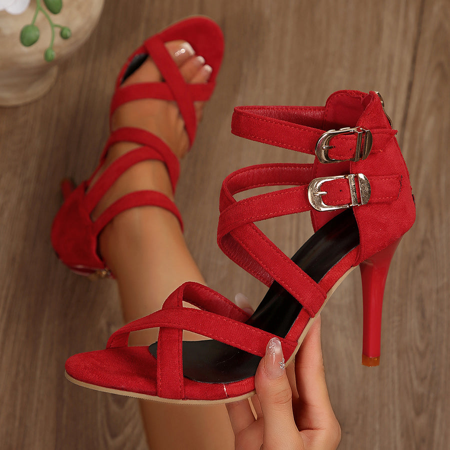 2026 Summer New Women Roman Stiletto Sandals - Sexy Heels