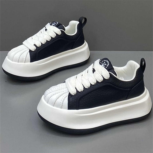 Versatile Thick Sole White Sneakers for Casual Style