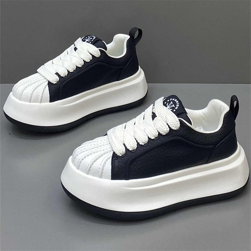 Versatile Thick Sole White Sneakers for Casual Style