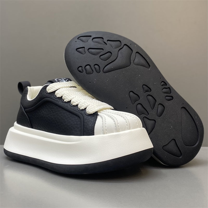 Versatile Thick Sole White Sneakers for Casual Style