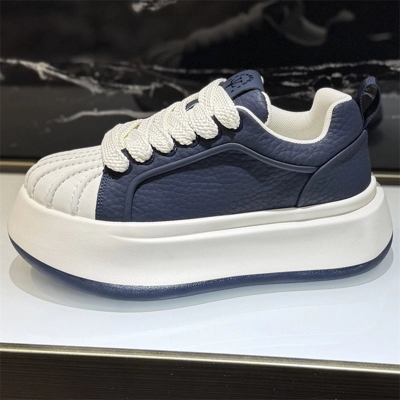 Versatile Thick Sole White Sneakers for Casual Style