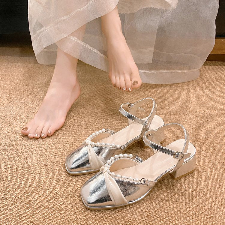 French Silver Mary Janes for Women - Gorgeous Fairy Sandals