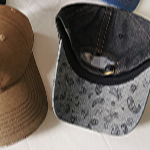 Retro Washed Denim Baseball Cap with Walnut Flower Paisley Print
