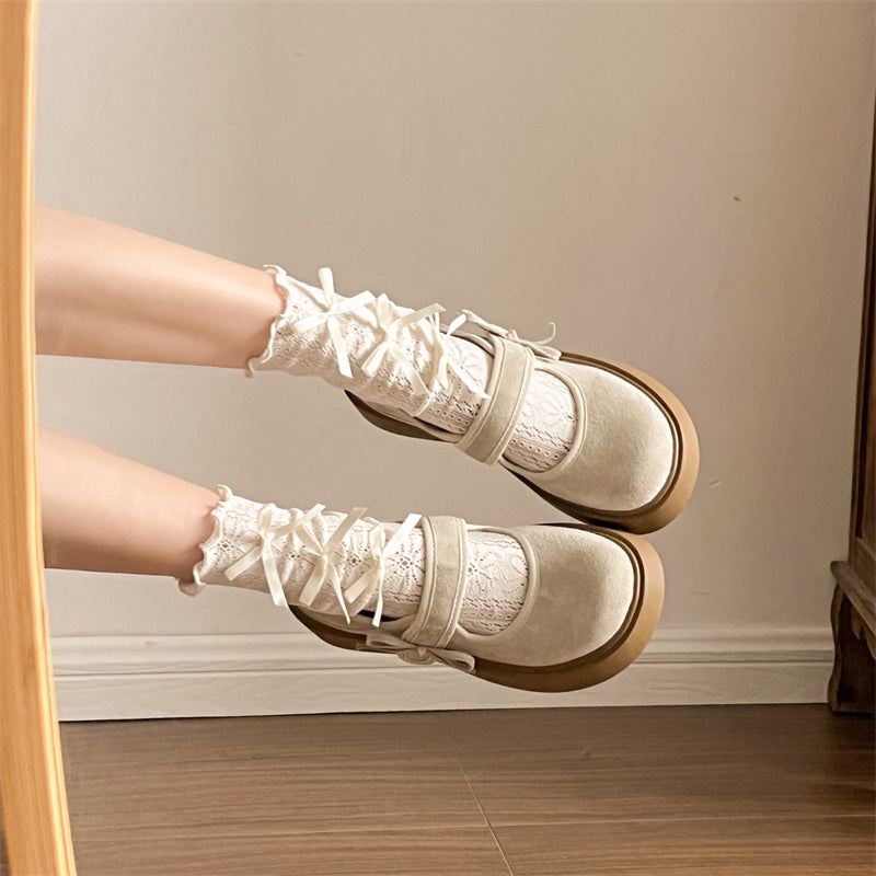 Retro French Thick Bottom Mary Jane Shoes for Women's Summer