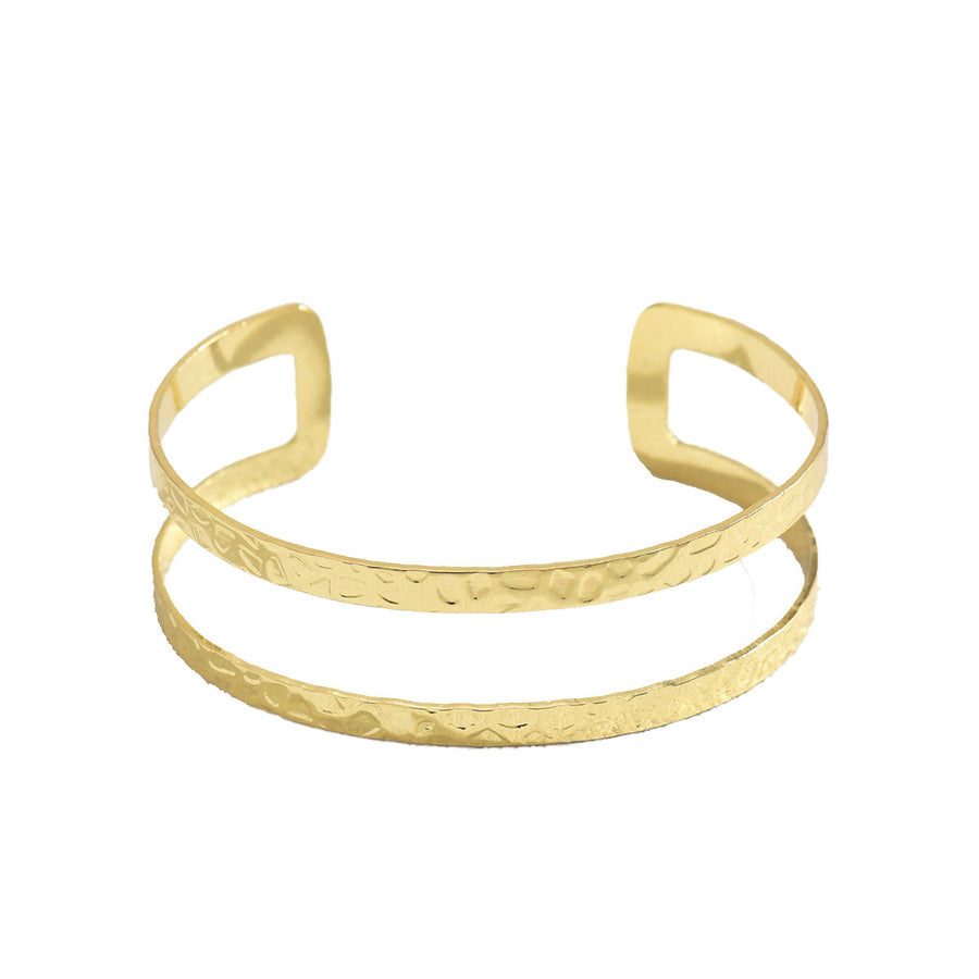Classic Style Sweet Women Bangle - Geometric Double Layer Design