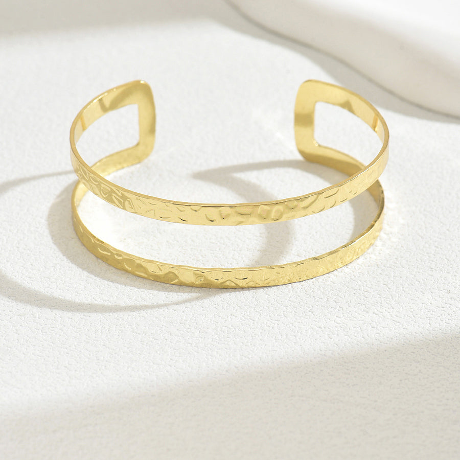Classic Style Sweet Women Bangle - Geometric Double Layer Design